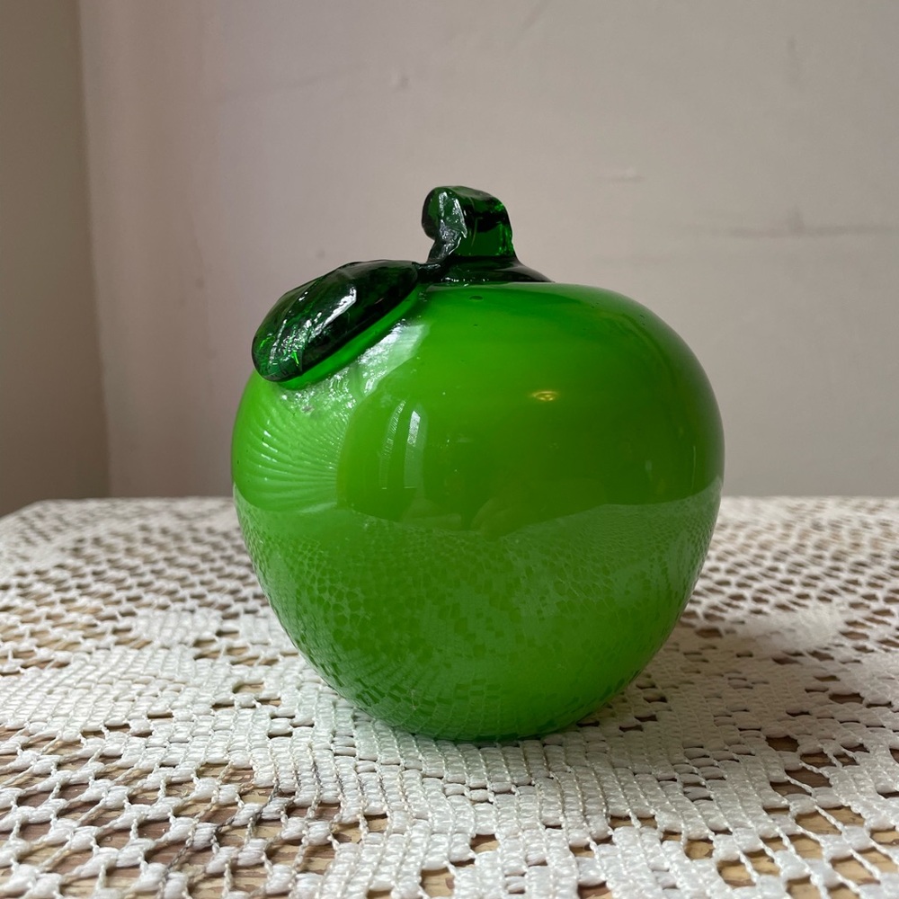 Vintage Glass Green Apple